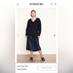 BRAND NEW VINCE Satin Slip Skirt in Size Small